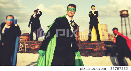 Superhero Businessmen Cityscape Team Concept 25767283