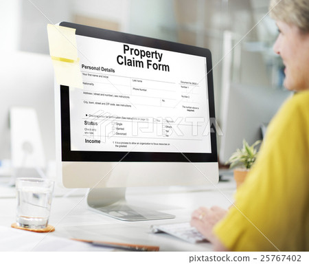 Property Claim Form Payslip Purchase Order Concept 25767402