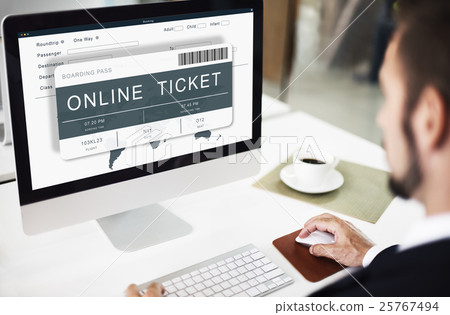 Booking Ticket Online Flight Travel Concept 25767494