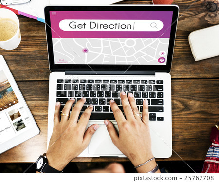 Get Direction Navigation GPS Map Destination Concept 25767708