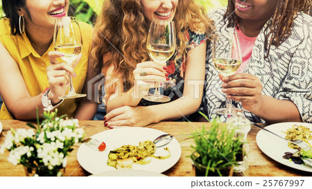 Diversity Women Group Hanging Eating Together Concept Diversity Women Group Hanging Eating Together Concept 25767997