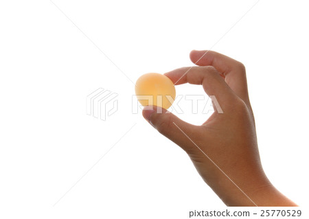 Quail skeleton egg in hand 25770529