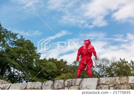 Ninja who appeared in Ishigaki of Iga Ueno castle in Mie prefecture 25770695