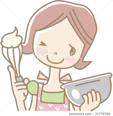 A young woman making sweets - Stock Illustration [25770708] - PIXTA