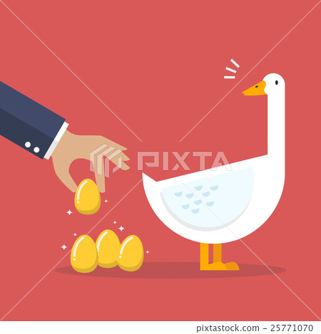 Businessman with white goose and golden egg Businessman with white goose and golden egg 25771070