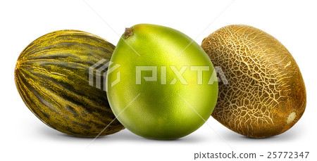 Group of melons and pomelo isolated on white 25772347