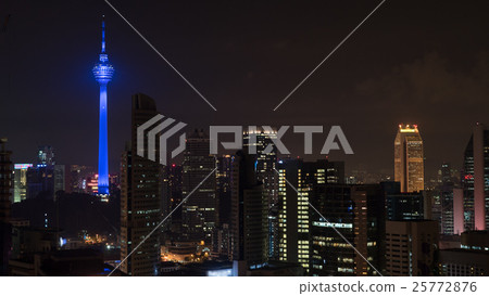 Kuala Lumpur night cityscape with Menara KL Tower Kuala Lumpur night cityscape with Menara KL Tower 25772876