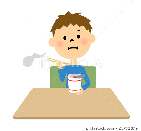 Child who eats cup noodles by myself 25772879