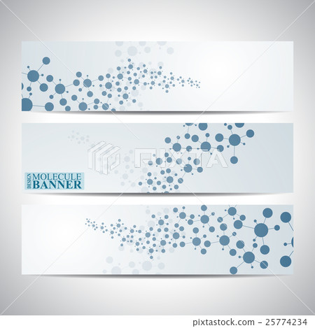 Modern science banners. Molecule structure of DNA 25774234