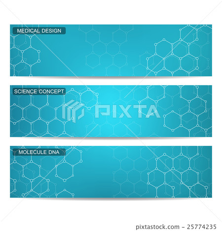 Modern science banners. Molecule structure of DNA 25774235