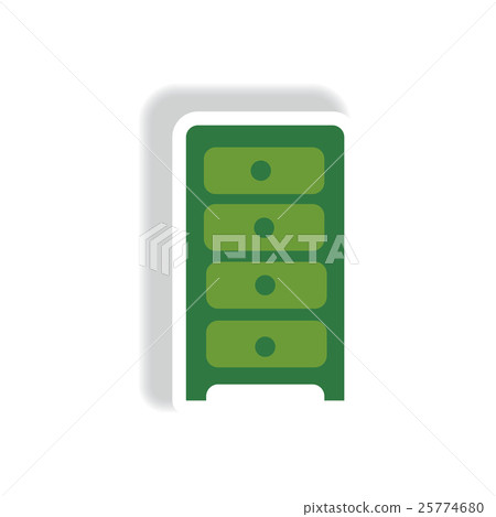 stylish icon in paper sticker style office chest stylish icon in paper sticker style office chest 25774680
