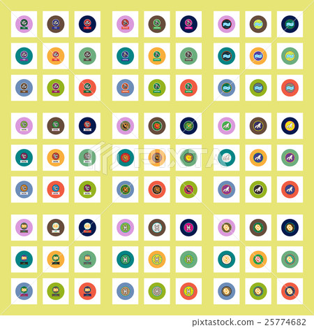 Collection of stylish vector icons in colorful 25774682