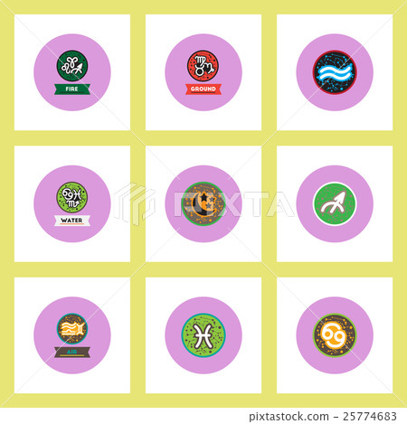 Collection of stylish vector icons in colorful Collection of stylish vector icons in colorful 25774683