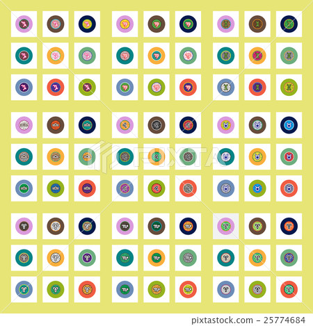 Collection of stylish vector icons in colorful Collection of stylish vector icons in colorful 25774684
