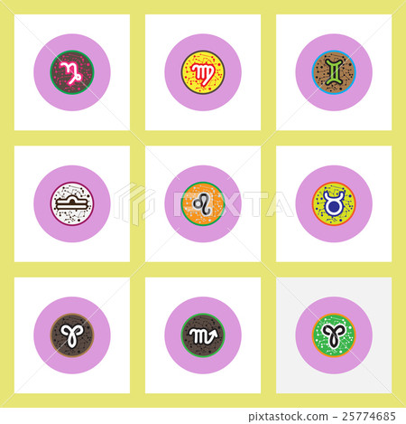 Collection of stylish vector icons in colorful 25774685
