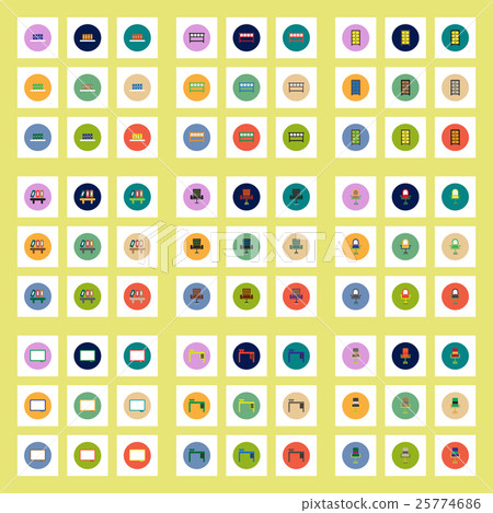 Collection of stylish vector icons in colorful Collection of stylish vector icons in colorful 25774686