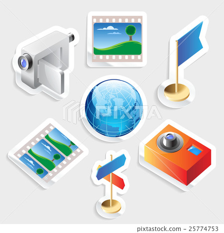 Sticker icon set for travel 25774753