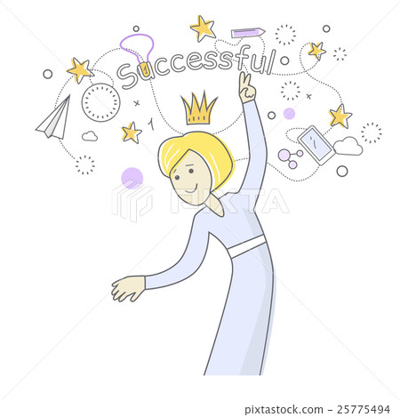 Successful Business Woman Dancing. Queen of Office 25775494