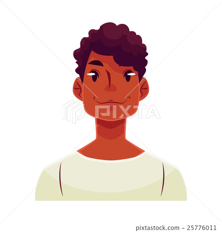 Young african man face, neutral facial expression 25776011