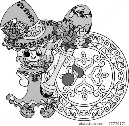Illustration of a fashionable cute witch girl 25776171