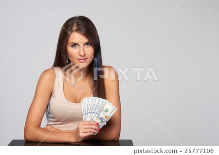 Woman with us dollar money 25777106