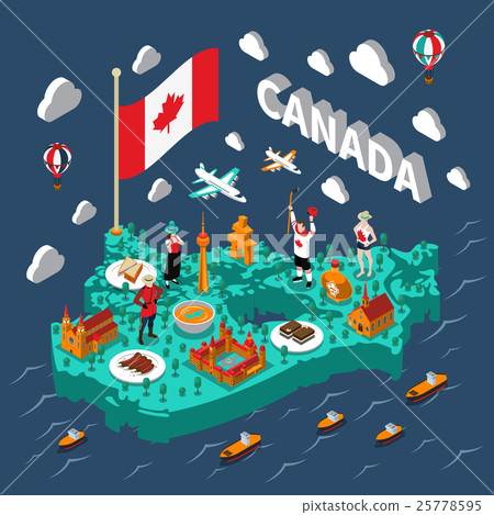 Canada Isometric Map 25778595