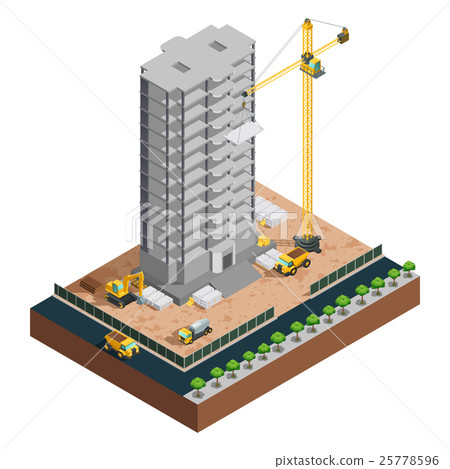 Construction Isometric Composition 25778596