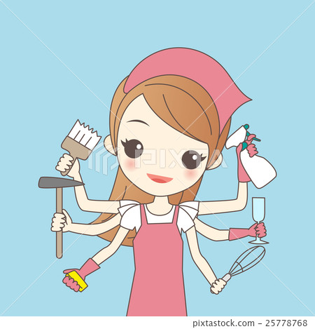 cartoon woman do housework cartoon woman do housework 25778768