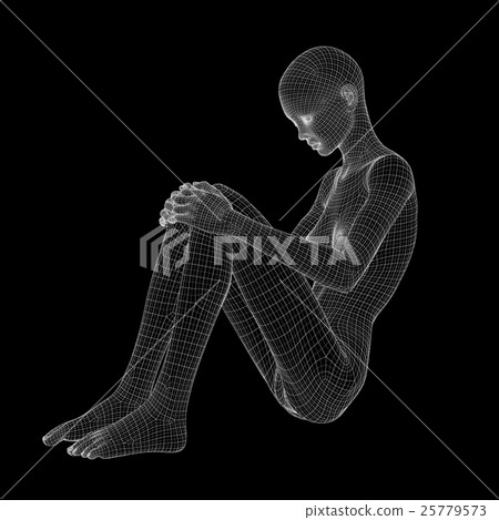 Women's body wire frame perming3DCG Illustration Material Material 25779573