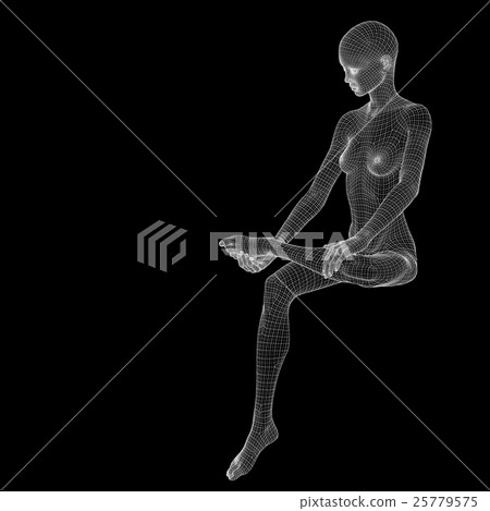 Women's body wire frame perming3DCG Illustration Material Material 25779575