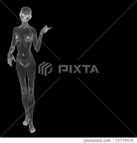 Women's body wire frame perming3DCG Illustration Material Material 25779576