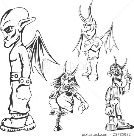 Set of teenage redneck demon guys 25785982