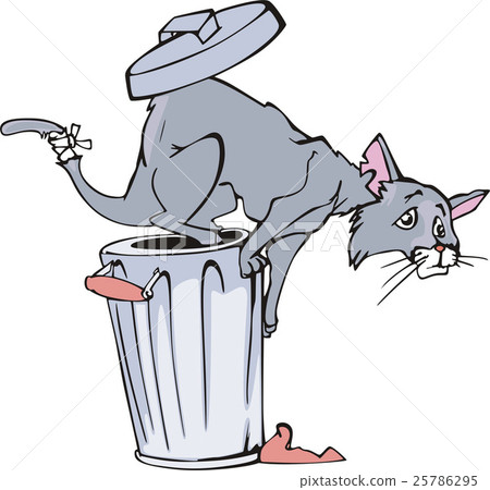 Cat and refuse bin cartoon Cat and refuse bin cartoon 25786295