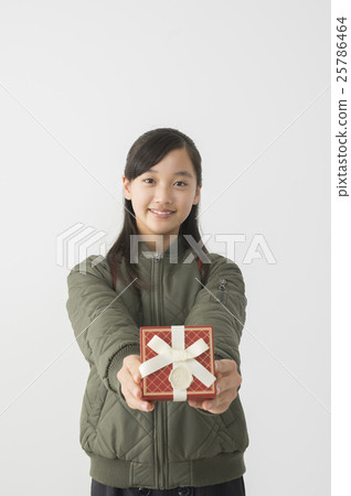 Winter image Middle school student giving OK 25786464