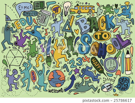 Back to school themed doodle background 25786617