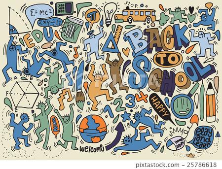 Back to school themed doodle background 25786618