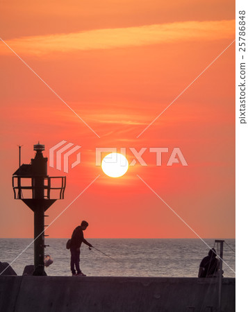 Dusk of the fishing village Dusk of the fishing village 25786848