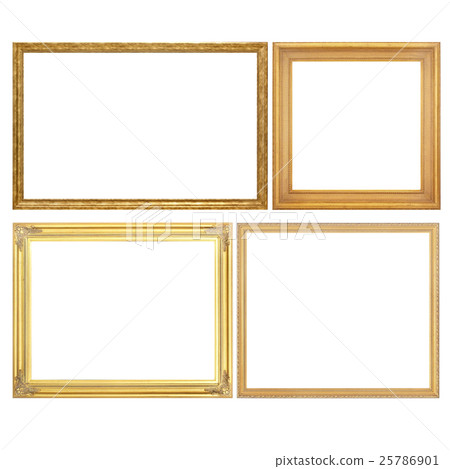 antique golden picture frame isolated on white antique golden picture frame isolated on white 25786901