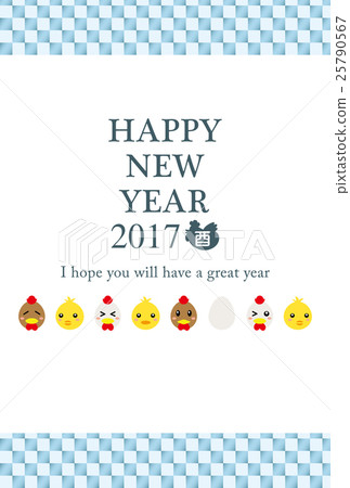 新年賀卡材料根源年2017年 25790567