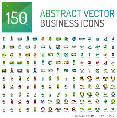 Abstract vector business logo mega collection - Stock Illustration ...