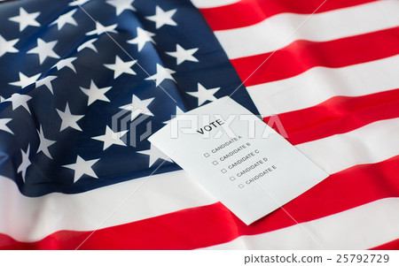 empty ballot or vote on american flag 25792729