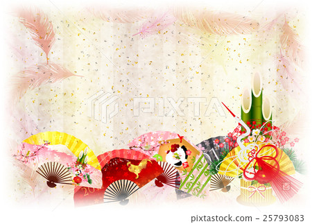 公雞雞新年的卡片背景 25793083