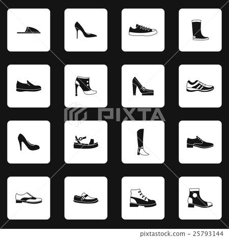 Shoe icons set, simple style 25793144