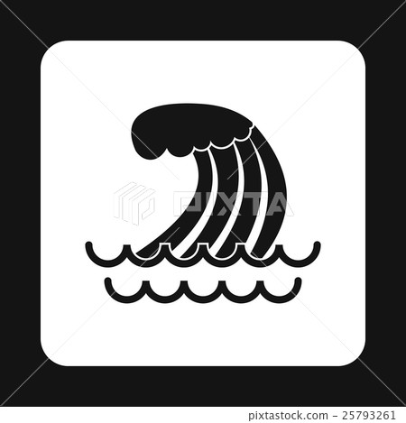 Wave icon, simple style 25793261