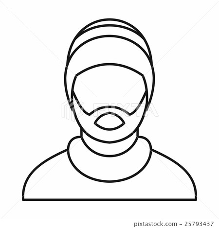 Man wearing rastafarian hat icon, outline style Man wearing rastafarian hat icon, outline style 25793437