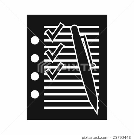 Document with plan and pen icon, simple style 25793448