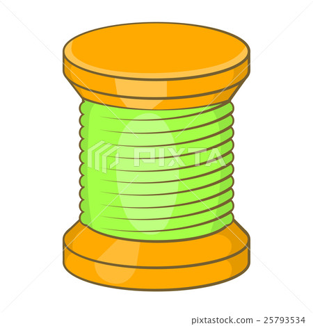 Wooden coil icon, cartoon style 25793534