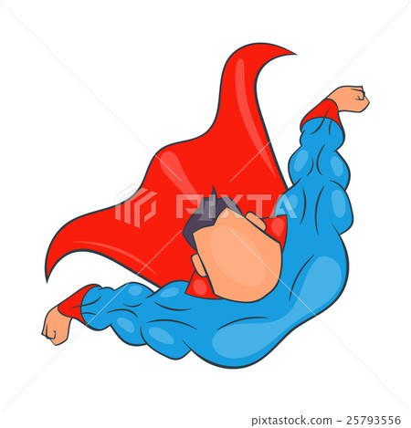 Superhero flying figure icon, cartoon style 25793556