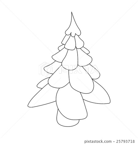 Christmas fir tree icon, outline style Christmas fir tree icon, outline style 25793718