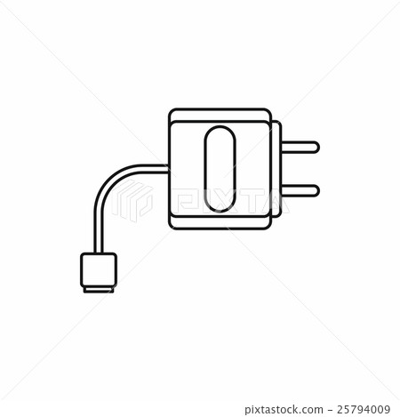 E-cigarette USB cable charge icon, outline style 25794009